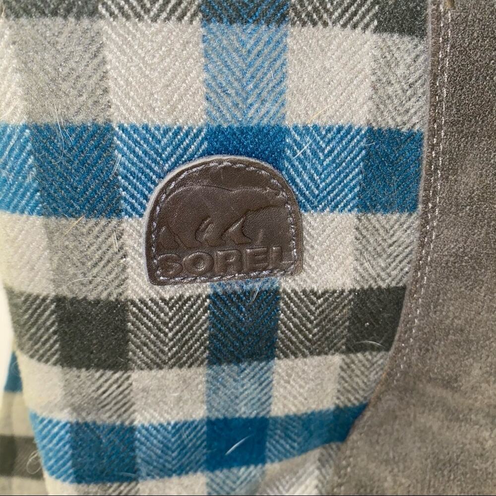 Sorel Plaid Blue Green Winter Rain Boots - Picture 4 of 6